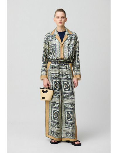 Pantalon large fluide imprimé