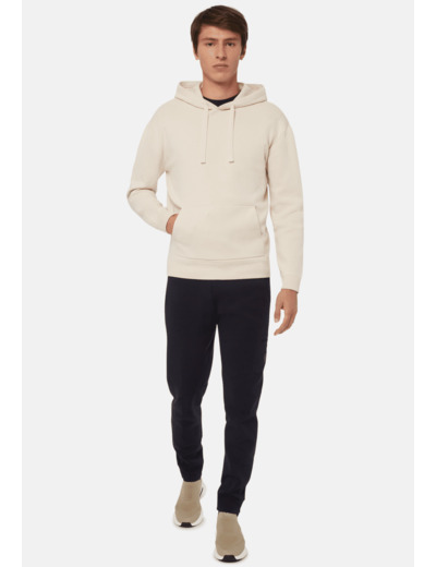 Sweat En Maille À Capuche En Coton Technique Crème