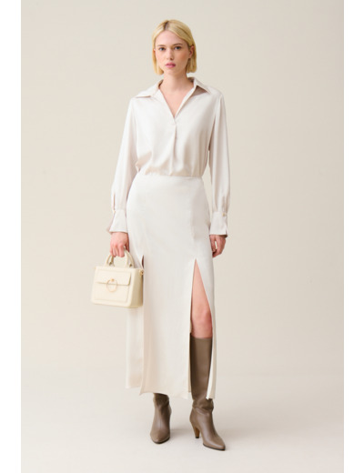 Jupe longue fluide à pinces