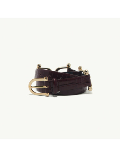 Ceinture en cuir embossage crocodile