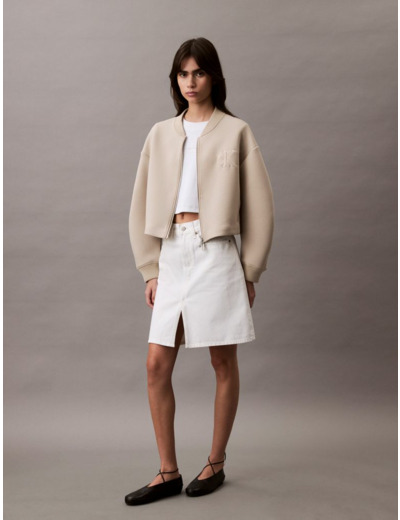 VESTE BOMBER ZIPPÉE EN SCUBA OVERSIZE