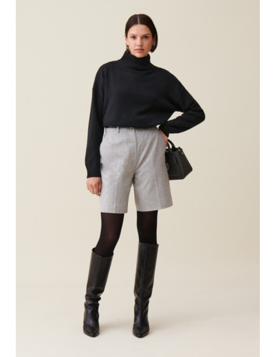 Bermuda droit gris clair