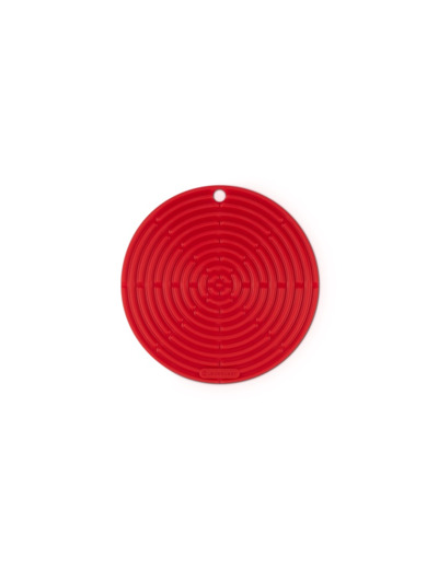 Dessous de plat rond 20cm en silicone cerise