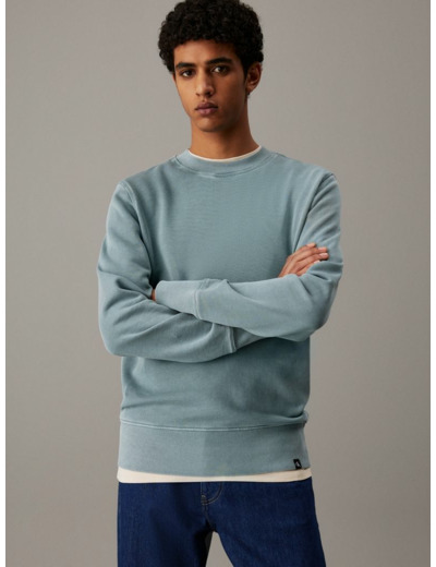 SWEAT-SHIRT COL ROND TEINT EN MASSE