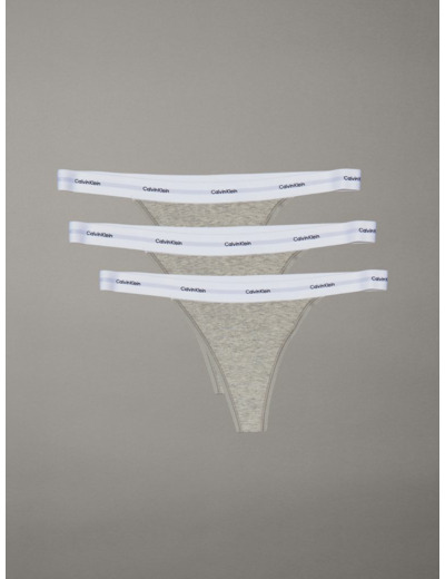 STRING THONG EN COTON ÉLASTIQUE RIBBÉ - PACK DE 3