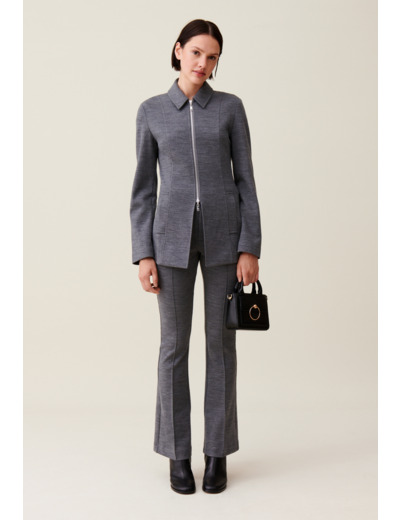 Veste cintrée zippée grise