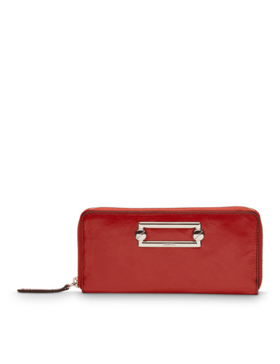 Clic de Lancel - Portefeuille slim zippe - Grand modèle - Rouge Lancel