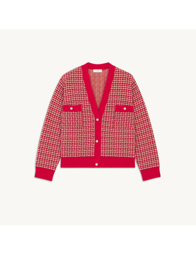Cardigan court en tweed fantaisie