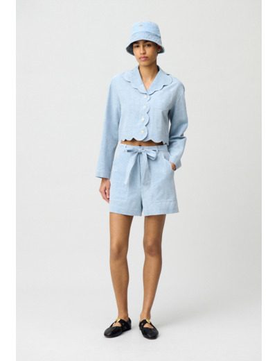 Short jean ceinturé