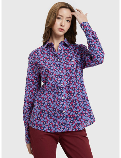 เสื้อเชิ้ตผู้หญิงแขนยาว พิมพ์ลายกราฟิก