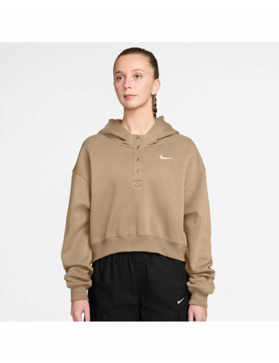Sweat à capuche Femme W NSW PHNX FLC OS CRP HNLY HDY Marron