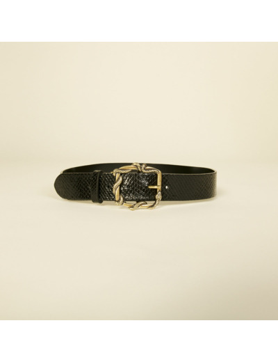 Ceinture python à boucle fantaisie