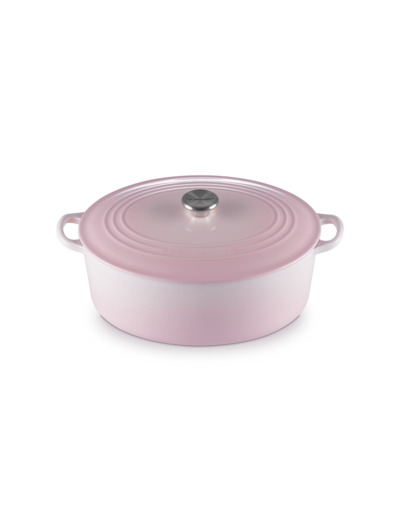 Cocotte ovale 31cm en fonte émaillée shell pink