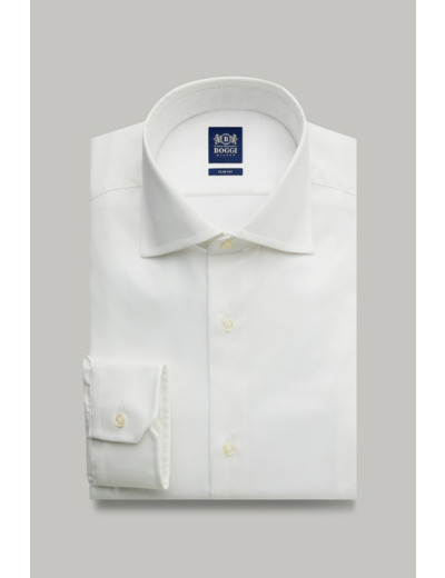 CHEMISE BLANCHE À PINPOINT EN COTON STRETCH SLIM