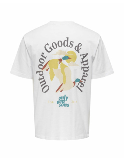 T-shirt Homme ONSBEC LIFE DUCK RLX SS TEE Blanc