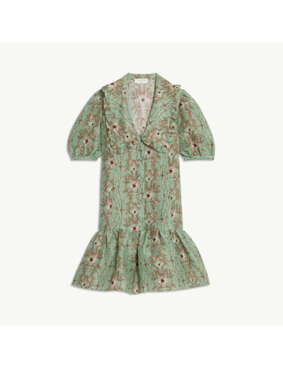 Robe courte imprimée à grand col