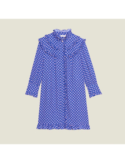 Robe courte imprimée à manches longues