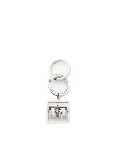 Logo Carré L - Porte-clés charms - Petit modèle - Nickel Brillant