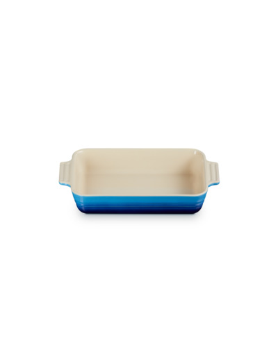 Plat rectangulaire classique 25cm en céramique bleu azur