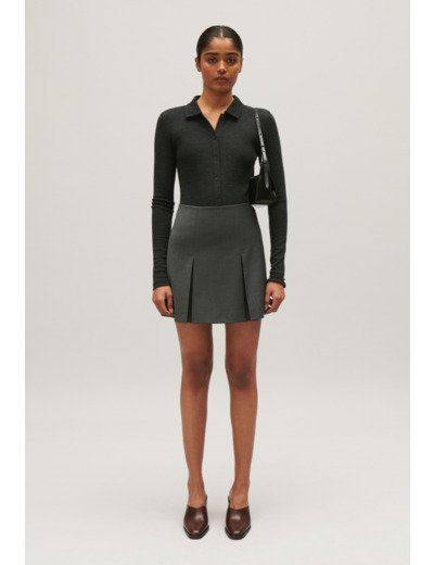 Jupe courte gris chiné