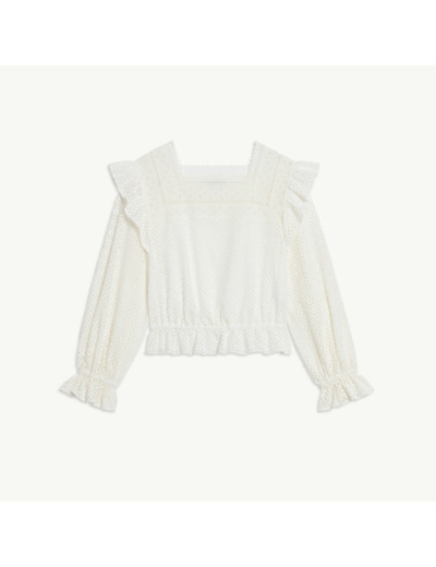 Top court en broderie anglaise
