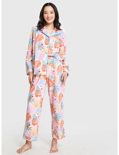 ชุดนอนผู้หญิงเสื้อแขนยาว กางเกงขายาว Hello Kitty KT Holiday