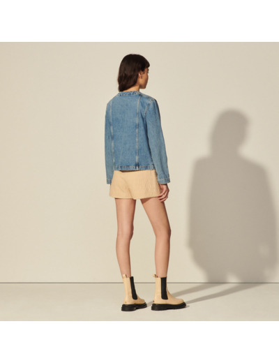 Veste en jean à poches plaquées