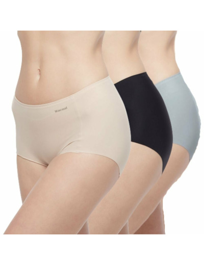 กางเกงในไร้ตะเข็บ แพ็ค 3 ชิ้น รุ่น WU4T99 คละสี (เบจ-ดำ-เทา)