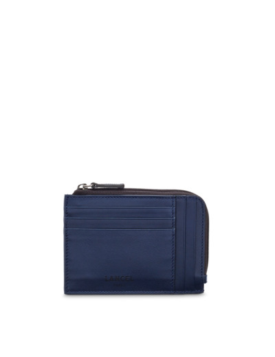 JIMMY CUIR LISSE / CUIR EMBOSSE - Porte Monnaie H - Bleu Petrole