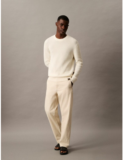 PANTALONS EN LIN ET COTON AVEC COUTURE LATÉRALE