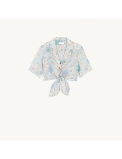 Chemise pyjama imprimée à nouer