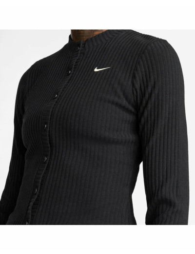 Haut zip Femme W NSW CHILL KNT WIDE RIB CARDI Noir