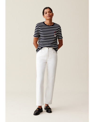 T-shirt marinière broderie Jean Toto