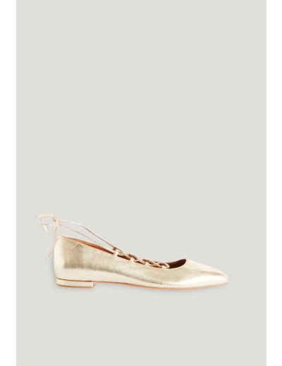 Ballerines cuir doré