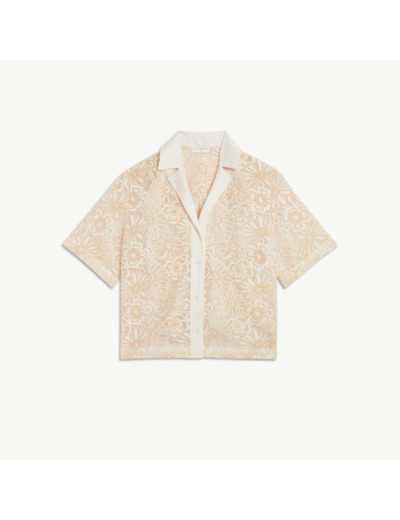 Chemise en dentelle résille marguerite