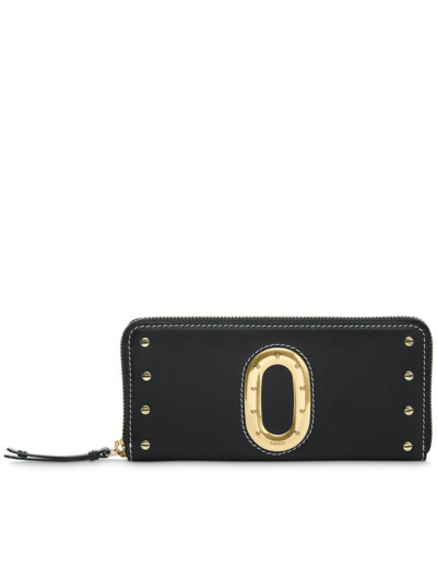 Romane de Lancel - Portefeuille slim zippé - Noir/Neige