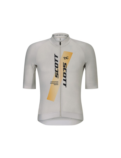 Maillot manches courtes Homme RC PRO Coton Blanc/Orange Brillant