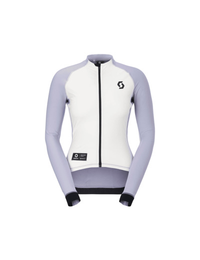 Maillot manches longues Femme RC PRO WARM REMIX Coton Blanc/Violet Chiné