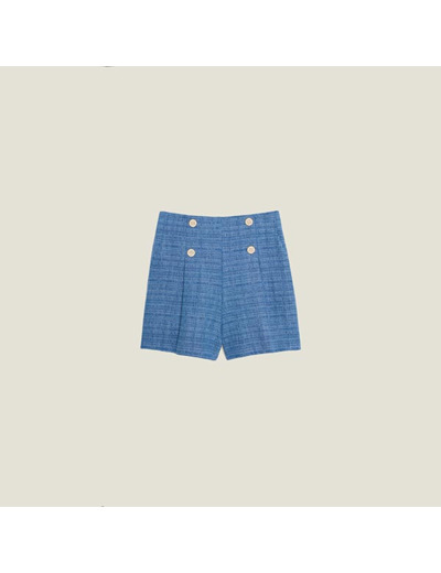 Short en denim jacquard