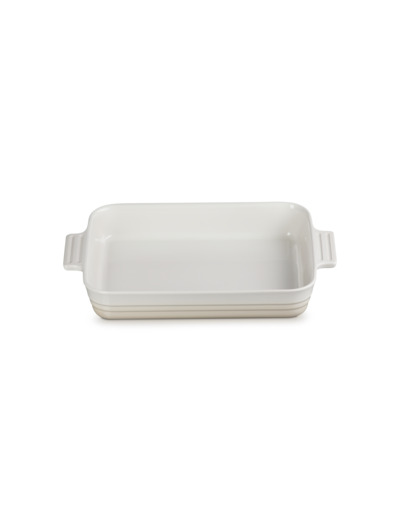 Plat rectangulaire classique 32cm en céramique meringue