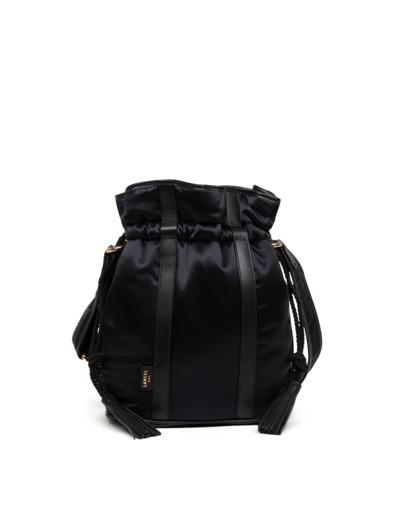 ELSA NYLON SATIN ET CUIR LISSE - Sac Seau - Noir