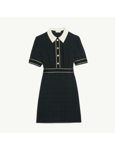 Robe manches courtes en tweed