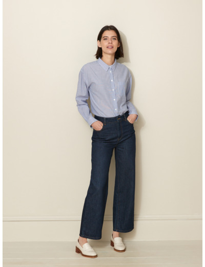 CHEMISE RAYEE BLEU
