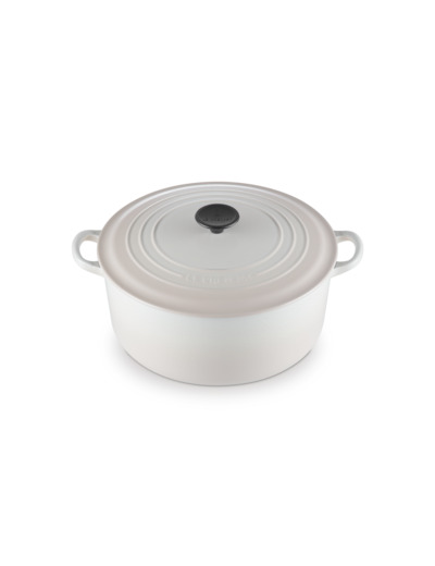 Cocotte ronde 28cm en fonte émaillée meringue