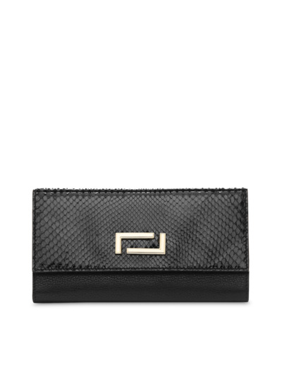 Pia de Lancel - Portefeuille slim rabat - Grand modèle - Noir
