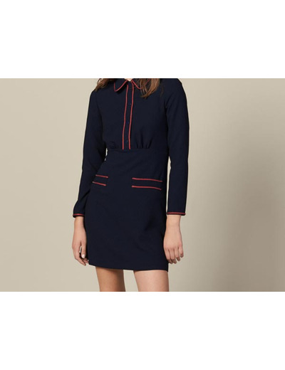 Robe  texturée à  galons