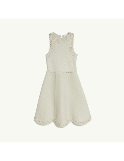 Robe en maille finitions studs perlés