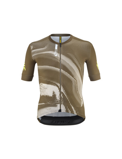 Maillot manches courtes Homme AKSIUM GRAPHIC Poivre Blanc/Marron Palmier