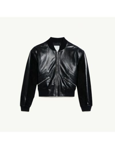 Blouson en mix cuir
