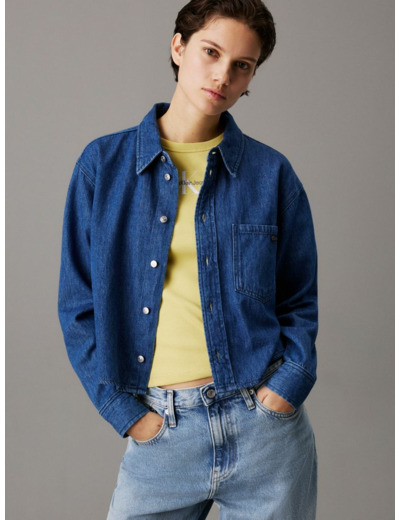 CHEMISE EN DENIM DAD CROPPÉE